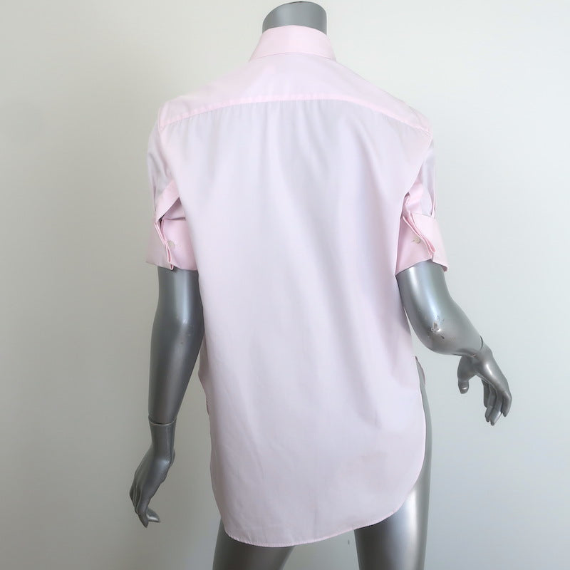 Christian Dior Cuffed Sleeve Button Down Shirt Light Pink Cotton Size US 2