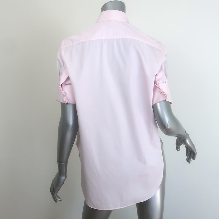 Christian Dior Cuffed Sleeve Button Down Shirt Light Pink Cotton Size US 2