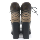 Louis Vuitton Star Trail Lace-Up Ankle Boots Brown Monogram & Suede Size 38
