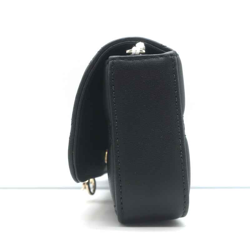 Christian Dior My Dior Talk Phone Pouch Black Cannage Leather Crossbody Bag NEW