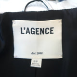 L'Agence Metallic Leather Biker Jacket Silver Size Small