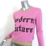 Gucci sequin-embroidered pink wool sweater, size S, gently pre-owned authentic luxury