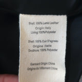 L'Agence Metallic Leather Biker Jacket Silver Size Small