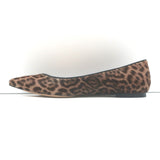 Gianvito Rossi Leopard Print Pony Hair Pointed Toe Ballet Flats Size 37 NEW