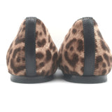 Gianvito Rossi Leopard Print Pony Hair Pointed Toe Ballet Flats Size 37 NEW