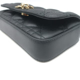 Christian Dior My Dior Talk Phone Pouch Black Cannage Leather Crossbody Bag NEW