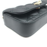 Christian Dior My Dior Talk Phone Pouch Black Cannage Leather Crossbody Bag NEW