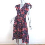 Trovata Birds of Paradis Kristi Midi Dress Navy Floral Print Size Extra Small