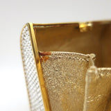 Judith Leiber Swarovski Crystal Minaudiere Mini Box Clutch Silver/Gold