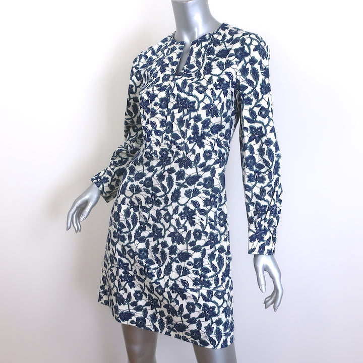 Derek Lam 10 Crosby Kasha Mini Dress Cream/Navy Floral Print Size 4 NEW