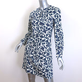 Derek Lam 10 Crosby Kasha Mini Dress Cream/Navy Floral Print Size 4 NEW