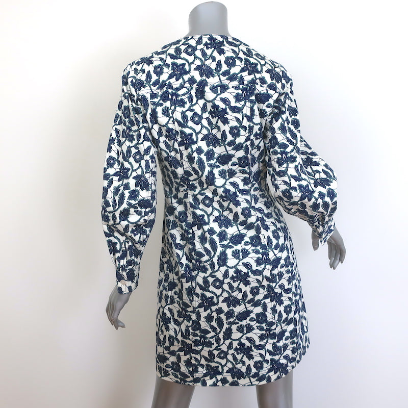 Derek Lam 10 Crosby Kasha Mini Dress Cream/Navy Floral Print Size 4 NEW