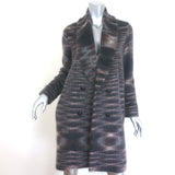 Missoni double-breasted brushed mohair coat in black and brown, pre-owned luxury designer outerwear
