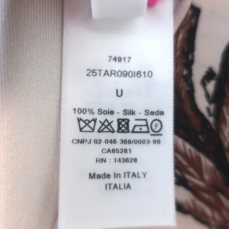 Christian Dior Le Monde 90 Square Scarf Blush Silk Twill NEW