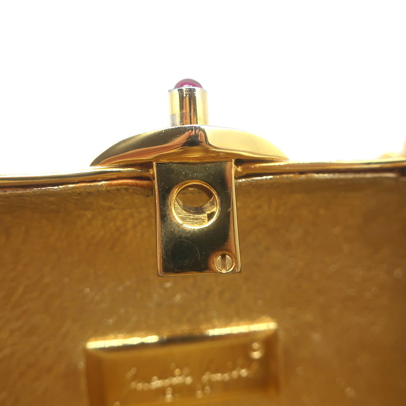 Judith Leiber Swarovski Crystal Minaudiere Mini Box Clutch Silver/Gold