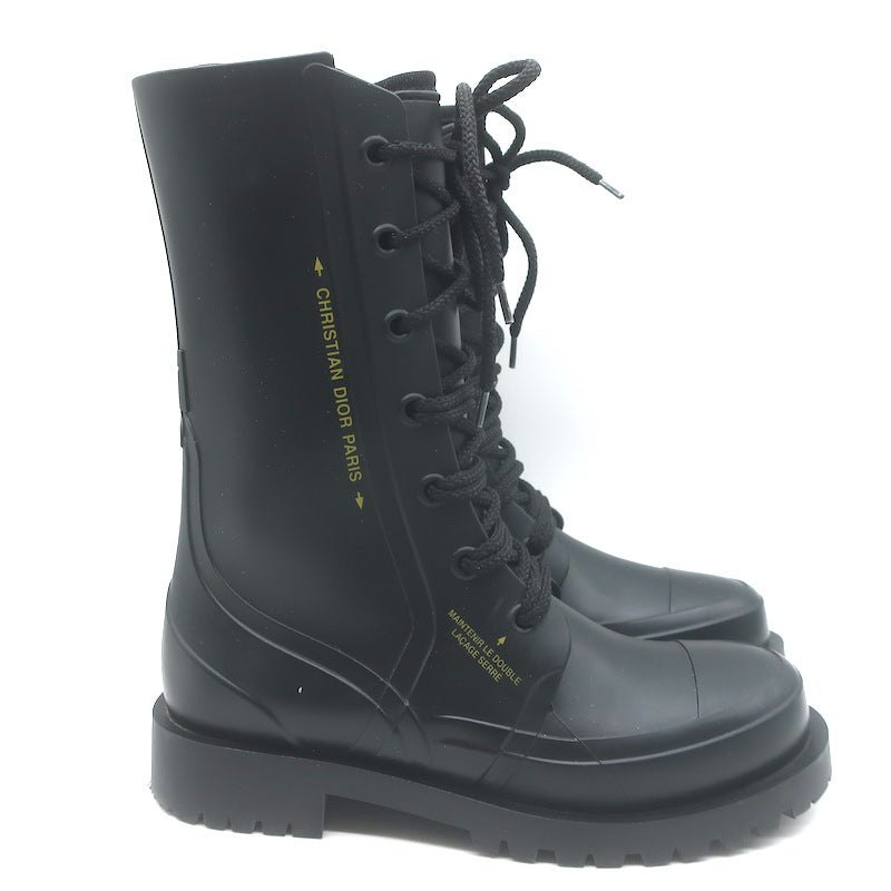 Christian Dior Diorcamp Rubber Combat Boots Black Size 38