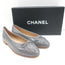 Chanel 15S CC Cap Toe Ballet Flats Gray Patent Leather Size 36 NEW