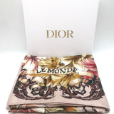 Christian Dior Le Monde 90 Square Scarf Blush Silk Twill NEW