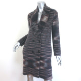 Missoni double-breasted brushed mohair coat in black and brown, luxury authentic pre-owned, size 38