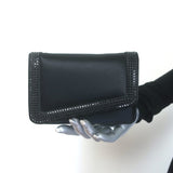 Judith Leiber Crystal-Trimmed Mini Flap Clutch Black Satin Shoulder Bag