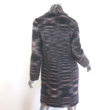 Missoni double-breasted brushed mohair coat in black and brown, authentic pre-owned and gently worn luxury