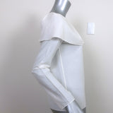 COS Ruffle Top White Cotton-Silk Size 4 Long Sleeve Blouse