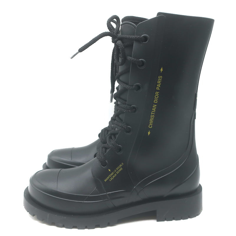 Christian Dior Diorcamp Rubber Combat Boots Black Size 38