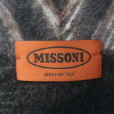 Authentic Missoni double-breasted brushed mohair coat in black and brown, gently pre-owned luxury piece
