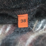 Missoni brushed mohair double-breasted coat in black and brown, pre-owned and gently worn luxury, size 38