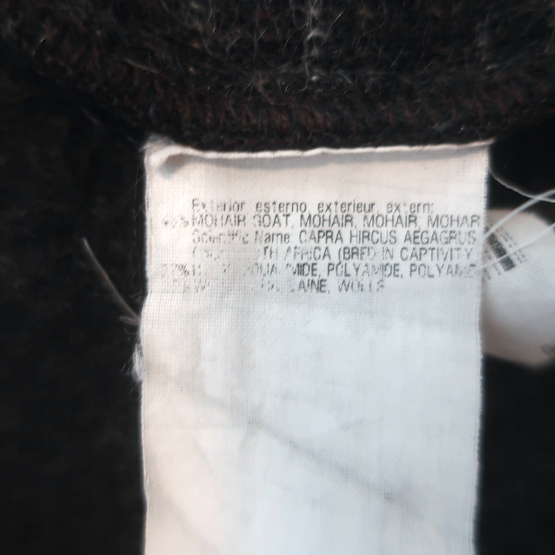 Authentic Missoni brushed mohair double-breasted coat in black and brown, gently pre-owned (size 38)