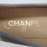 Chanel 15S CC Cap Toe Ballet Flats Gray Patent Leather Size 36 NEW