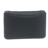 Judith Leiber Crystal-Trimmed Mini Flap Clutch Black Satin Shoulder Bag