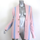 Guest In Residence cashmere Baja Everywear cardigan in powder pink and blue, authentic pre-owned luxury piece, size S unisex