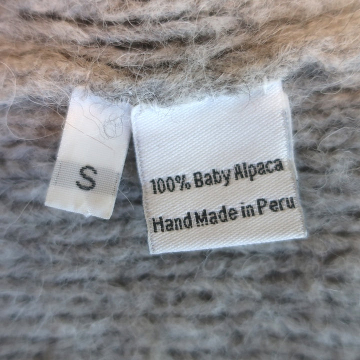 Ulla Johnson Bruna Cable Knit Turtleneck Sweater Gray Alpaca Size Small