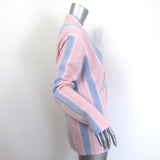 Guest In Residence cashmere Baja cardigan in powder pink and blue, authentic pre-owned designer piece