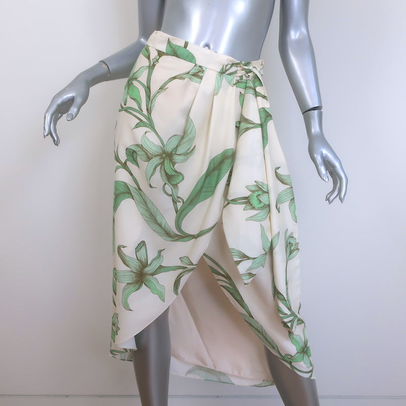 Johanna Ortiz Andean Garden Blouse &amp; Botanist Guide Wrap Skirt Set Cream Size 2