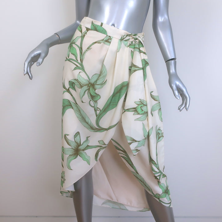 Johanna Ortiz Andean Garden Blouse &amp; Botanist Guide Wrap Skirt Set Cream Size 2