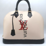 Louis Vuitton Alma GM Scarf Print Bag Eggshell Leather NEW