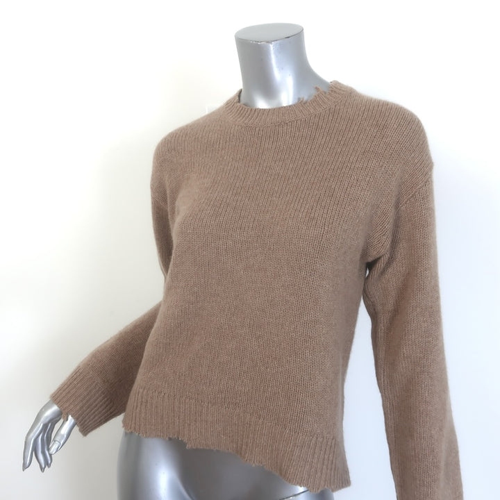 RtA Emma Distressed Cashmere Sweater Camel Size Small
