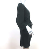 DKNY Tie-Waist Dress Black Stretch Jersey Size Small