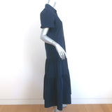 Brochu Walker Havana Puff Sleeve Tiered Midi Dress Navy Size Small