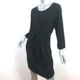 DKNY Tie-Waist Dress Black Stretch Jersey Size Small