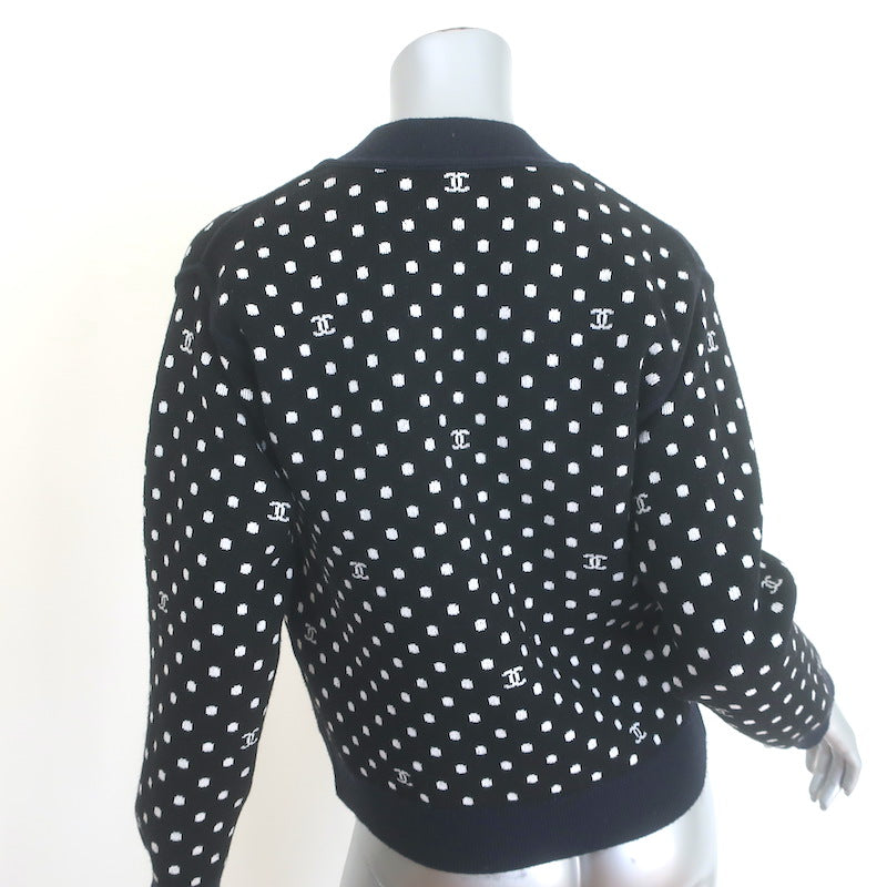 Chanel 24P Cashmere Reversible Cardigan &amp; Wide Leg Pants Set Black/Navy Size 36