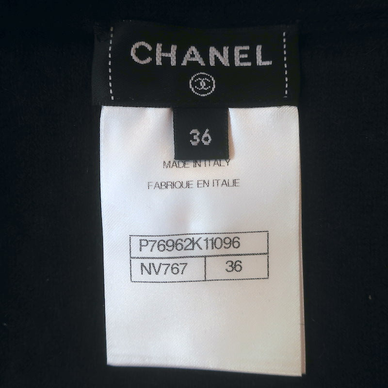 Chanel 24P Cashmere Reversible Cardigan &amp; Wide Leg Pants Set Black/Navy Size 36
