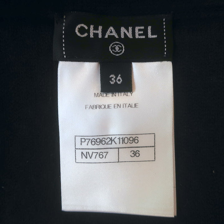 Chanel 24P Cashmere Reversible Cardigan &amp; Wide Leg Pants Set Black/Navy Size 36