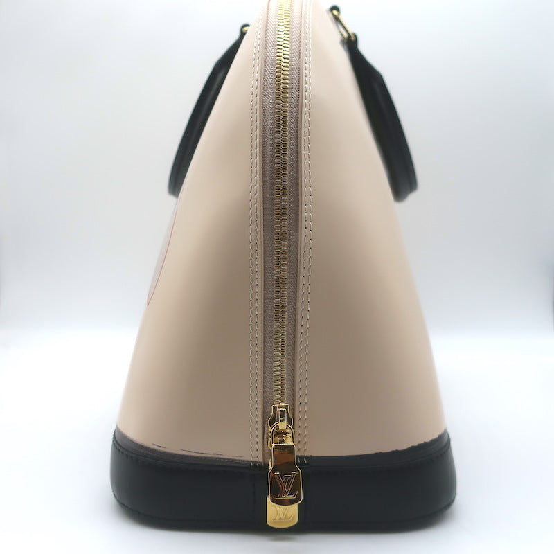 Louis Vuitton Alma GM Scarf Print Bag Eggshell Leather NEW