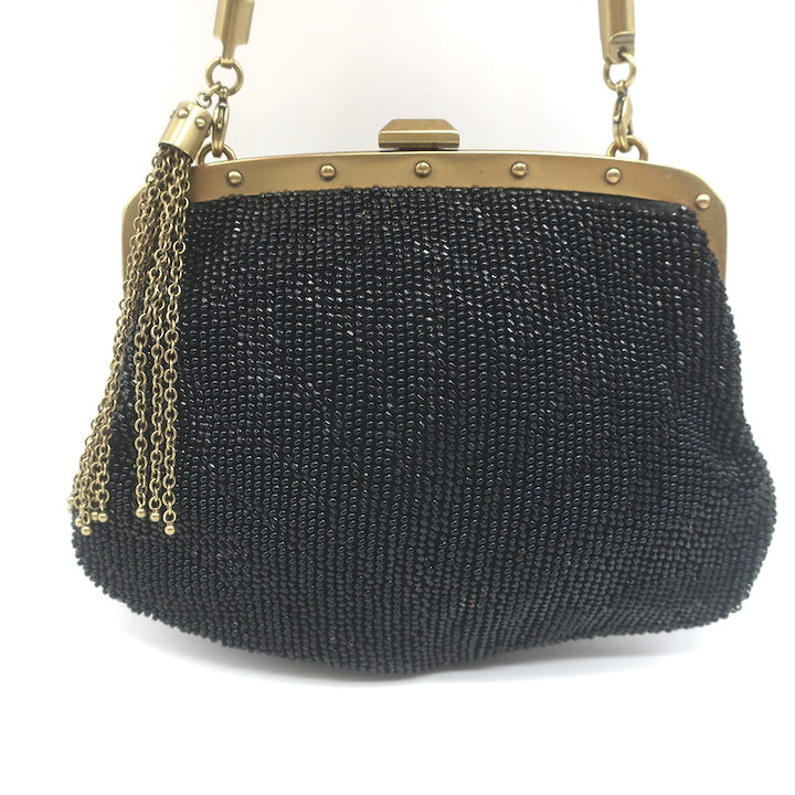 Gucci Tom Ford Tassel Chain Strap Beaded Mini Evening Bag Black