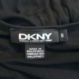 DKNY Tie-Waist Dress Black Stretch Jersey Size Small