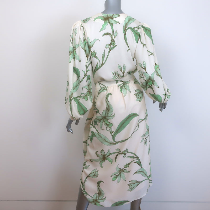 Johanna Ortiz Andean Garden Blouse &amp; Botanist Guide Wrap Skirt Set Cream Size 2