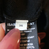 Isabel Marant Gemmy Side-Zip Midi Dress Black Wool-Blend Knit Size 36